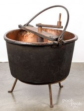 COPPER APPLE BUTTER KETTLE ON