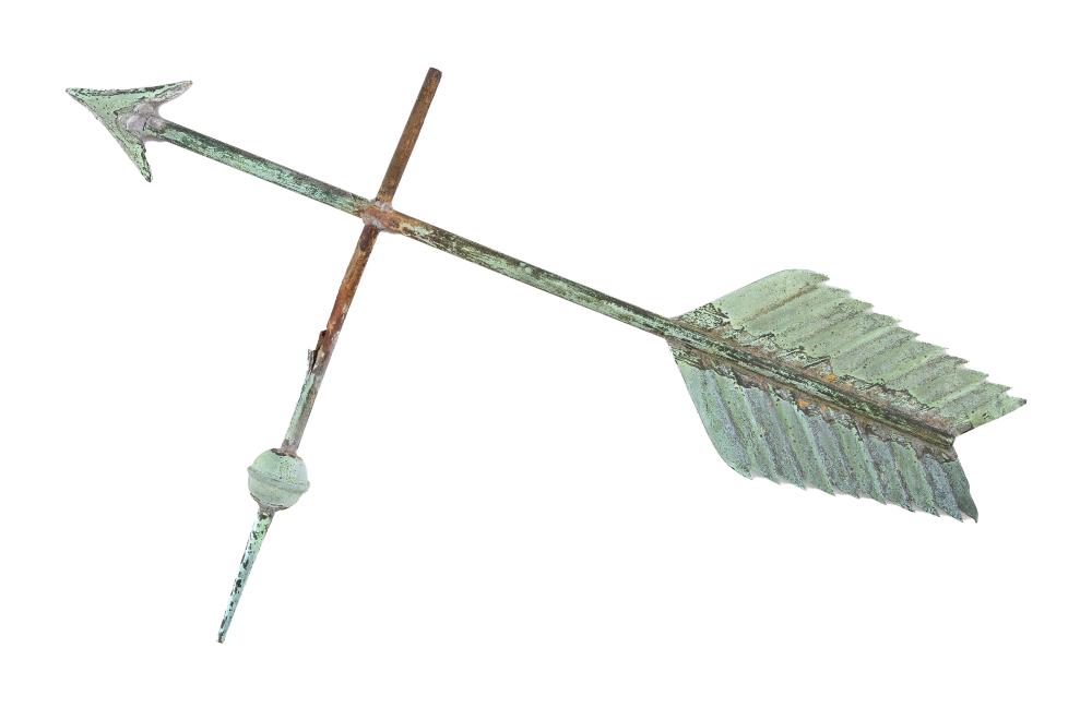 COPPER ARROW WEATHER VANE LATE 19TH