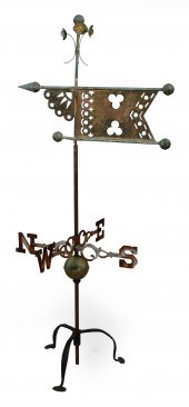 COPPER BANNERETTE WEATHER VANE