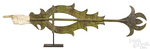 COPPER BANNERETTE WEATHERVANE, LATE