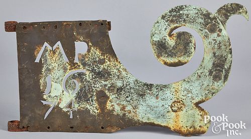 COPPER BANNERETTE WEATHERVANECopper