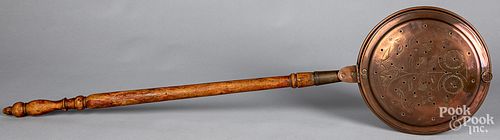 COPPER BEDWARMER, 19TH C.Copper