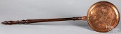 COPPER BEDWARMER, 19TH C.Coppe