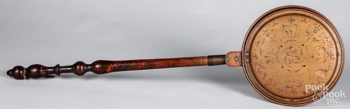 COPPER BEDWARMER, 19TH C.Copper