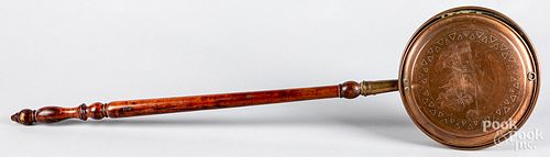 COPPER BEDWARMER, 19TH C.Copper