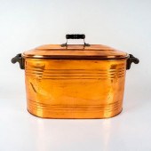 COPPER BOILER WASH TUB WITH LI