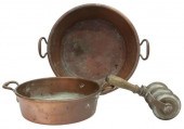COPPER & BRONZE PANS & ROLLER,