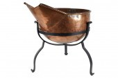 COPPER CAULDRON ON STANDiron b