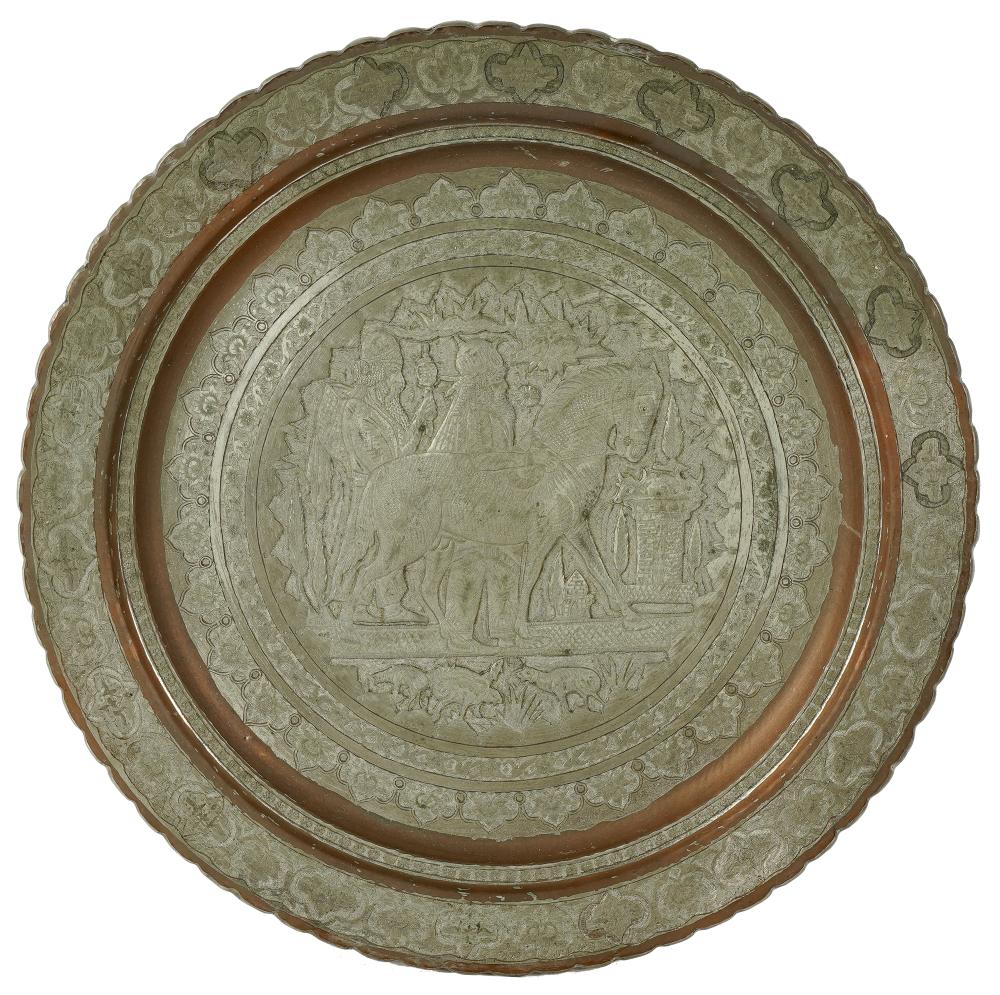 COPPER CHARGERrelief-decorated with