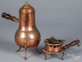 COPPER CHOCOLATE POT AND EARLY