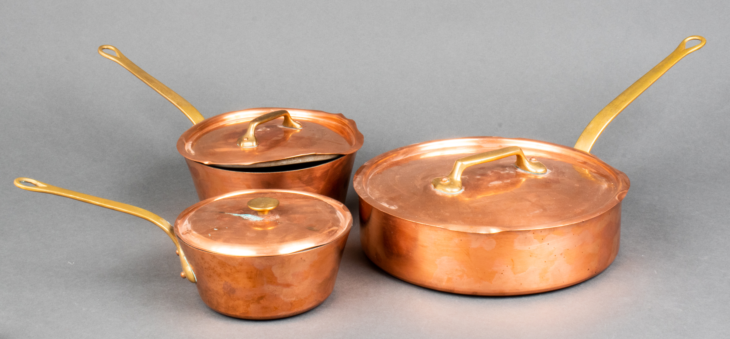 COPPER COOKWARE, 3 PCS. Copper