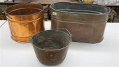 COPPER FISH POACHER AND TWO BA