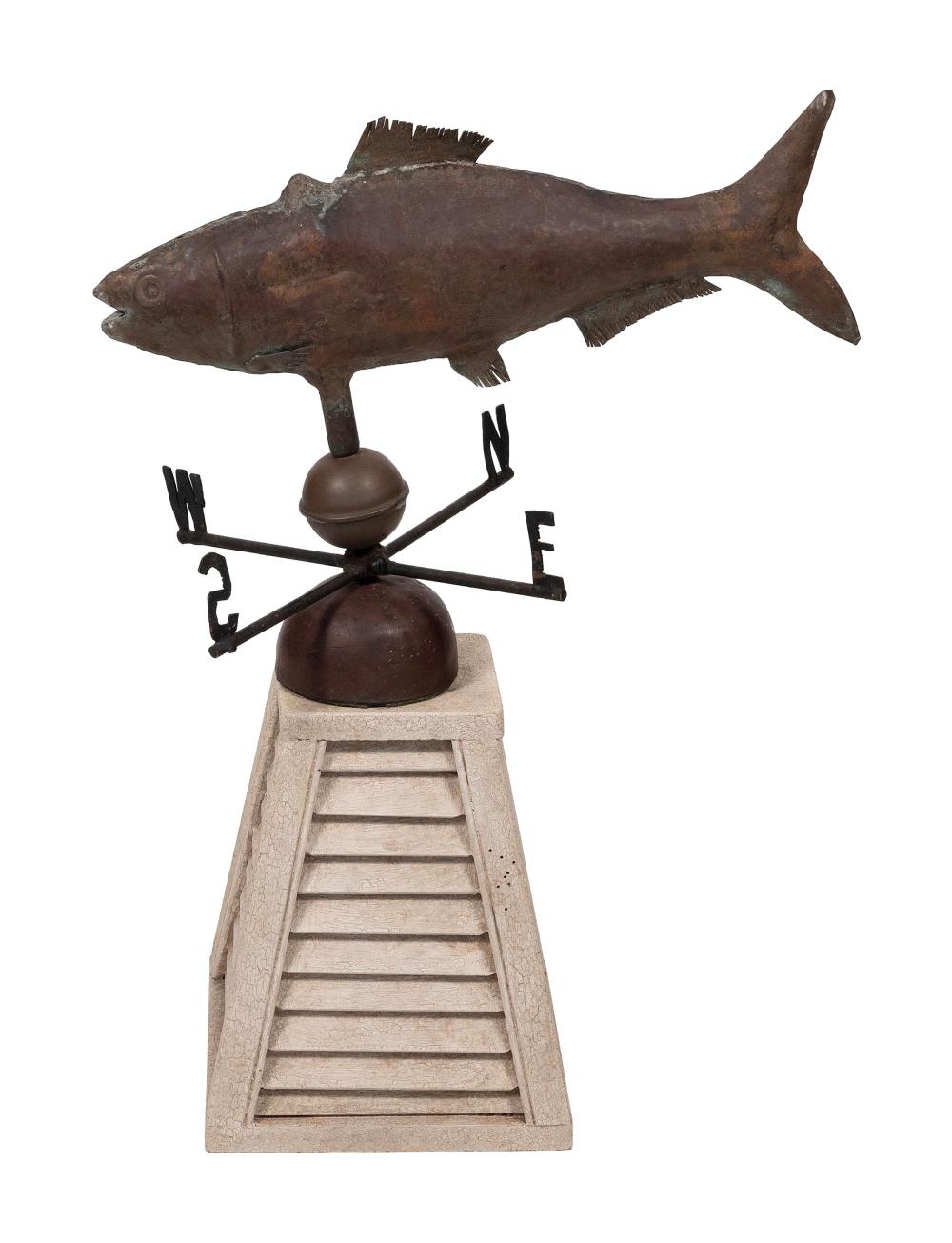 COPPER FISH WEATHER VANE 20TH