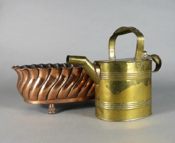 COPPER JARDINIERE & BRASS