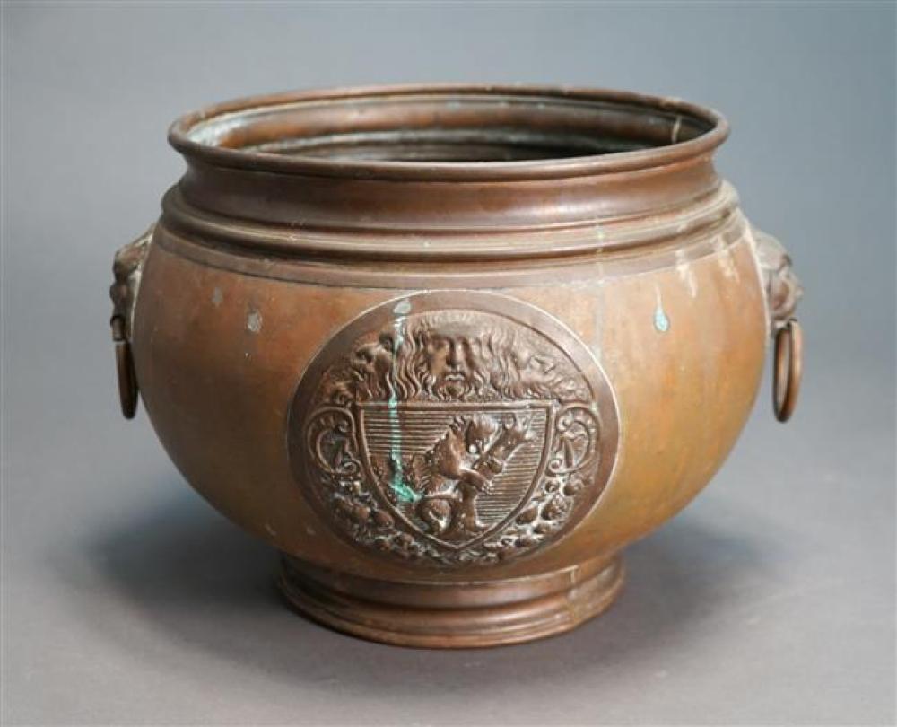 COPPER JARDINIERE, HEIGHT: 9-3/4