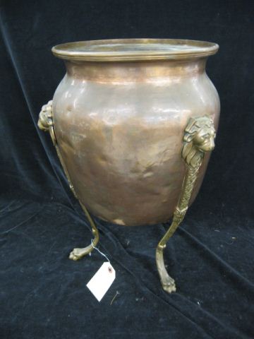 Copper Jardiniere tri-footed with