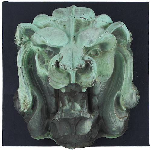 Copper lion's head architectural