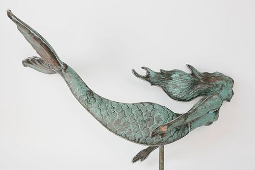 COPPER MERMAID WEATHERVANE, CIRCA