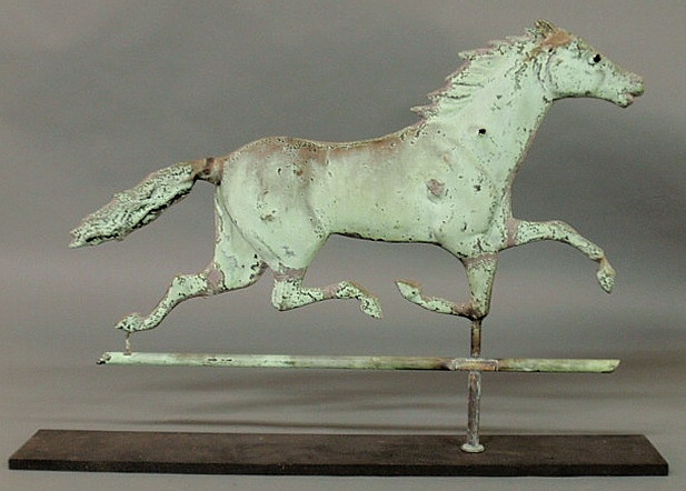 Copper molded running horse