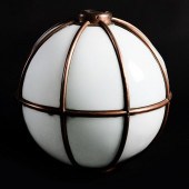COPPER-MOUNTED WHITE GLASS GLO