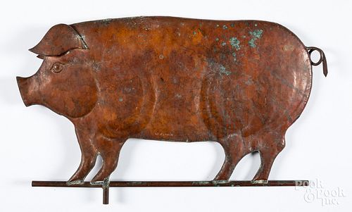 COPPER PIG WEATHERVANE, 20TH