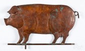COPPER PIG WEATHERVANE, 20TH C