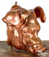 COPPER PIGS HEAD TRADE SIGN, E