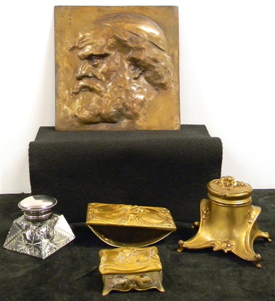 Copper plaque profile of a man  6