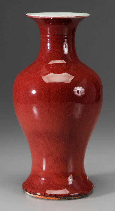 Copper-Red Glazed Porcelain Vase