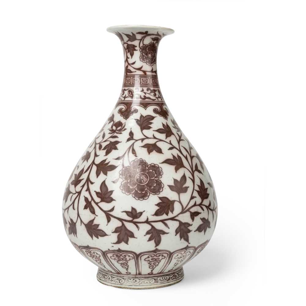 COPPER-RED 'PEONY' YUHUCHUN VASE