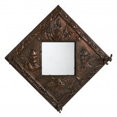 COPPER RELIEF COAT RACK/MIRROR