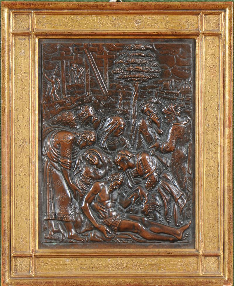 COPPER RELIEF PLAQUE: ''DESCENT