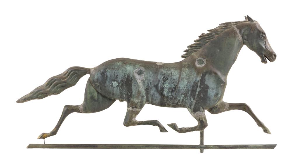 COPPER RUNNING HORSE WEATHER VANE