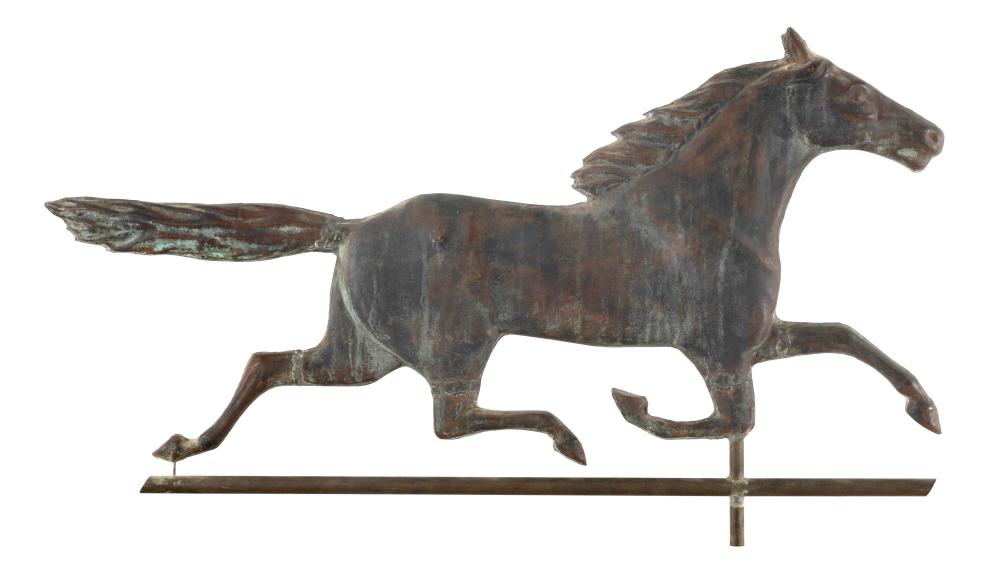 COPPER RUNNING HORSE WEATHER VANE
