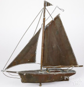COPPER SAILBOAT WEATHERVANE<br