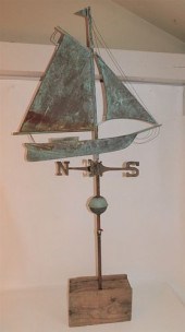 COPPER SAILBOAT WEATHERVANELar