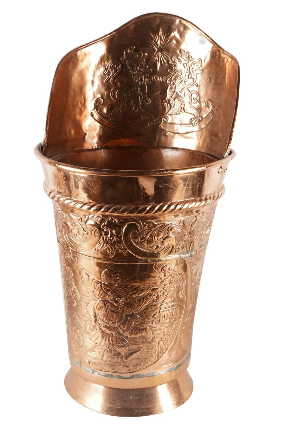 COPPER SCUTTLErelief-decorated with