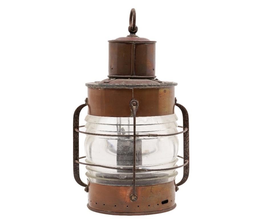Copper ship's lantern with