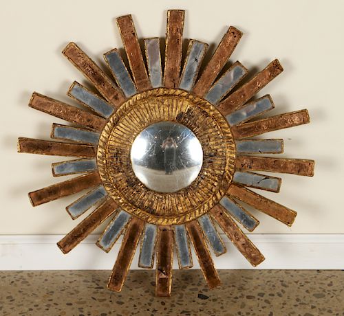 COPPER SILVER SUNBURST MIRROR