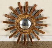COPPER SILVER SUNBURST MIRROR