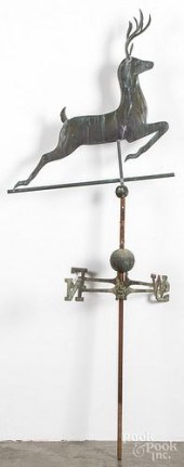 COPPER STAG WEATHERVANE AND DI