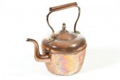 COPPER TEA KETTLE AND WROUGHT