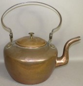 COPPER TEAKETTLEca. 1840; 9 1/