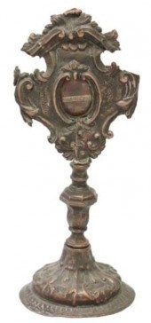 COPPER-TONE METAL ALTAR RELIQU