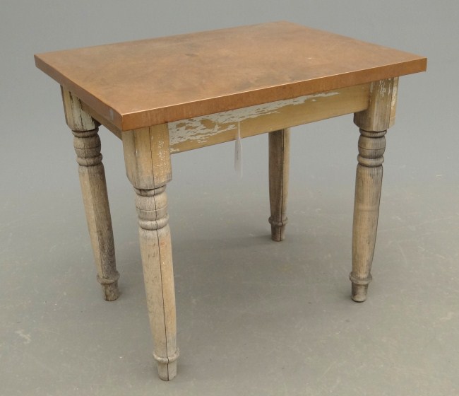Copper top side table. Top 18 1/2''