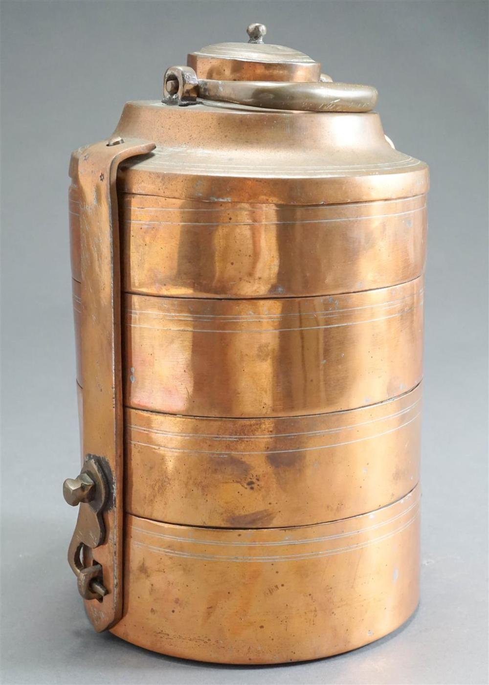 COPPER TRAVELING TIFFIN