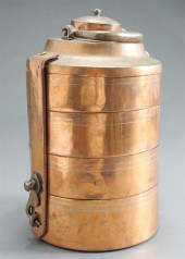 COPPER TRAVELING TIFFIN CONTAI