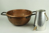 COPPER TWO-HANDLED CAULDRON AN