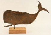 COPPER WHALE SHAPED WEATHERVAN
