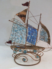 COPPER WIRE SAIL SHIP MODEL WI